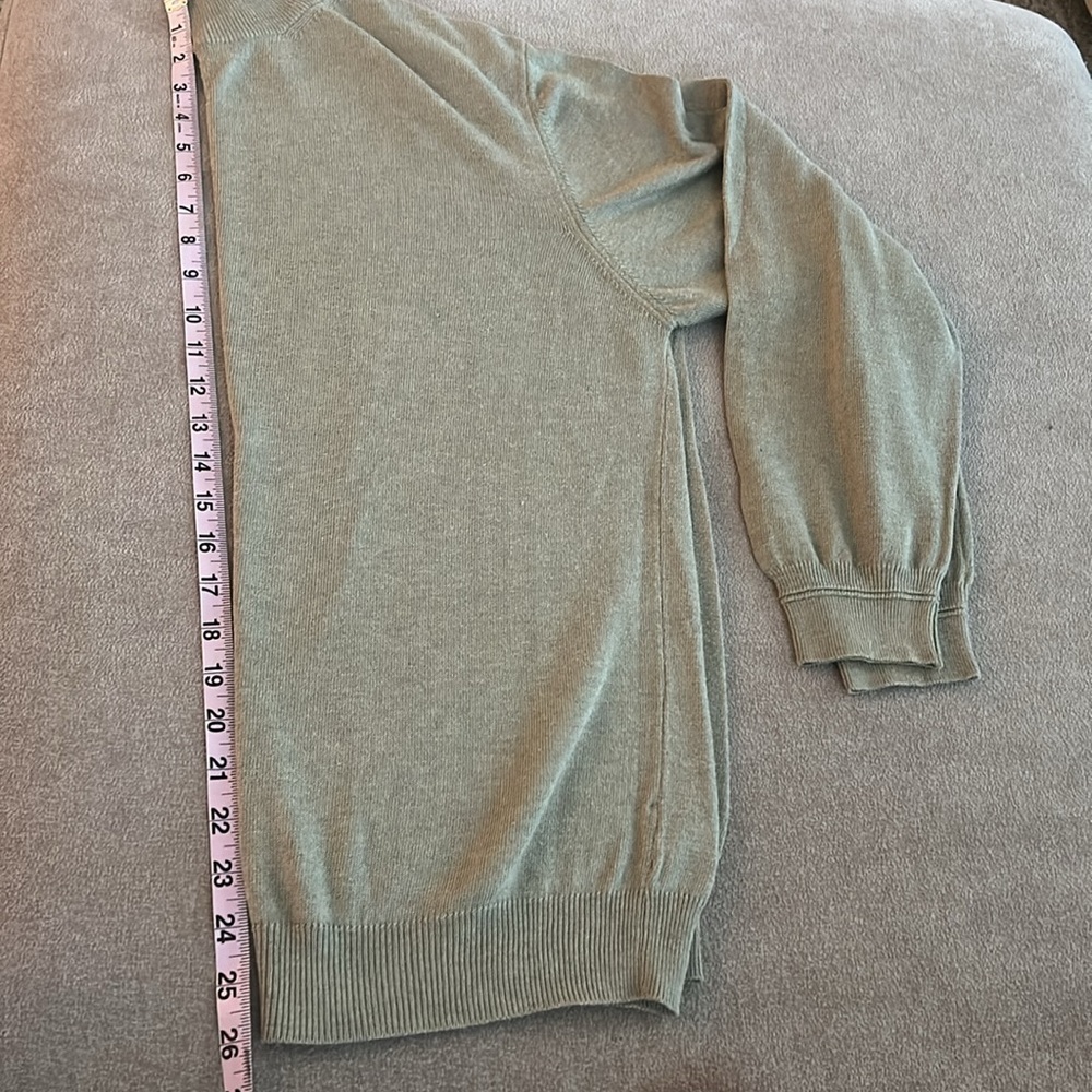 Saks Fifth Avenue Tan Brown sz L Cotton Blend Mock Neck Sweater EUC Stretch VTG - Picture 11 of 16